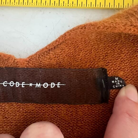 Code Mode Tank Top Women's Medium Rust Wool Angora Rabbit Knit Cropped - Picture 4 of 7